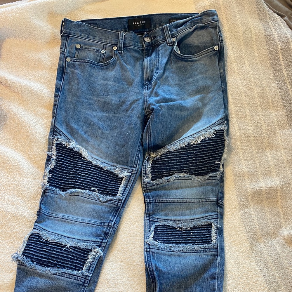 Pacsun biker style skinny jeans.